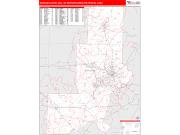 Durham-Chapel Hill <br /> Wall Map <br /> Red Line Style 2024 Map