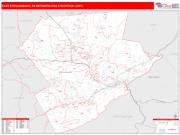 East Stroudsburg <br /> Wall Map <br /> Red Line Style 2024 Map
