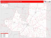 Jefferson City <br /> Wall Map <br /> Red Line Style 2024 Map