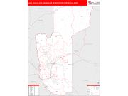 Lake Havasu City-Kingman <br /> Wall Map <br /> Red Line Style 2024 Map
