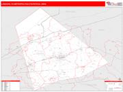 Lebanon <br /> Wall Map <br /> Red Line Style 2024 Map