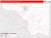 Morgantown <br /> Wall Map <br /> Red Line Style 2024 Map