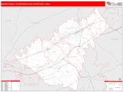 Morristown <br /> Wall Map <br /> Red Line Style 2024 Map
