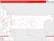 Mount Vernon-Anacortes <br /> Wall Map <br /> Red Line Style 2024 Map