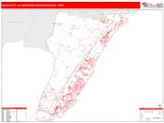 Ocean City <br /> Wall Map <br /> Red Line Style 2024 Map