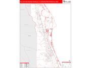 Palm Bay-Melbourne-Titusville <br /> Wall Map <br /> Red Line Style 2024 Map