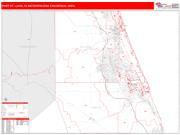 Port St. Lucie <br /> Wall Map <br /> Red Line Style 2024 Map