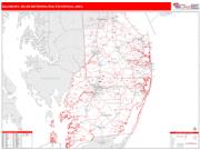 Salisbury <br /> Wall Map <br /> Red Line Style 2024 Map