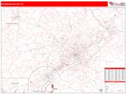 Delaware Valley <br /> Wall Map <br /> Red Line Style 2024 Map