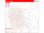 Greater Las Vegas <br /> Wall Map <br /> Red Line Style 2024 Map