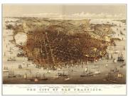 1878 San Francisco <br />Antique <br /> Wall Map Map