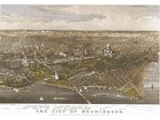 1880 Washington DC <br />Antique <br /> Wall Map Map