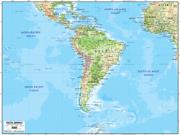 South America <br /> Physical <br /> Wall Map Map