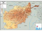 Afghanistan <br /> Physical <br /> Wall Map Map