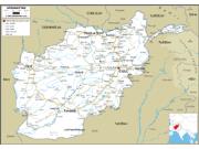 Afghanistan Road <br /> Wall Map Map