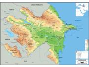 Azerbaijan <br /> Physical <br /> Wall Map Map