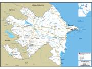 Azerbaijan Road <br /> Wall Map Map