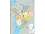 Burundi <br /> Political <br /> Wall Map Map