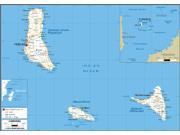 Comoros Road <br /> Wall Map Map