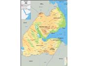 Djibouti <br /> Physical <br /> Wall Map Map