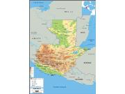 Guatemala <br /> Physical <br /> Wall Map Map