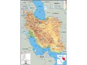 Iran <br /> Physical <br /> Wall Map Map
