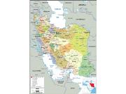 Iran <br /> Political <br /> Wall Map Map