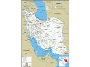 Iran Road <br /> Wall Map Map