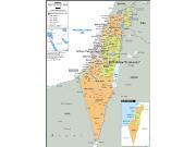 Israel <br /> Political <br /> Wall Map Map