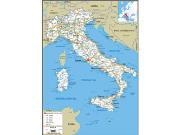Italy Road <br /> Wall Map Map