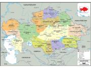 Kazakhstan <br /> Political <br /> Wall Map Map