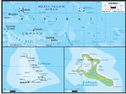 Kiribati <br /> Physical <br /> Wall Map Map