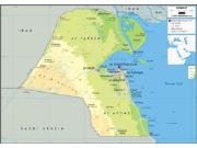 Kuwait <br /> Physical <br /> Wall Map Map