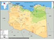 Libya <br /> Physical <br /> Wall Map Map