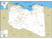 Libya Road <br /> Wall Map Map
