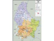 Luxembourg <br /> Political <br /> Wall Map Map