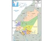 Mauritania <br /> Political <br /> Wall Map Map