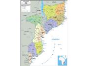 Mozambique <br /> Political <br /> Wall Map Map