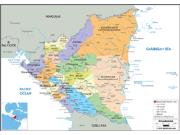 Nicaragua <br /> Political <br /> Wall Map Map