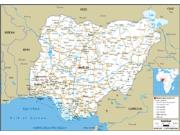 Nigeria Road <br /> Wall Map Map