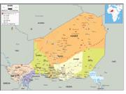 Niger <br /> Political <br /> Wall Map Map