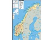 Norway <br /> Physical <br /> Wall Map Map
