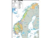 Norway <br /> Political <br /> Wall Map Map
