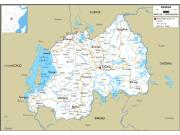 Rwanda Road <br /> Wall Map Map