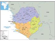 Sierra Leone <br /> Political <br /> Wall Map Map