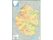Swaziland <br /> Physical <br /> Wall Map Map