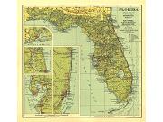 Florida 1930 <br /> Wall Map Map