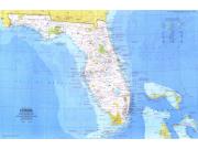 Florida 1973 <br /> Wall Map Map