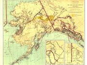 Gold and Coal Fields of Alaska <br /> Wall Map Map