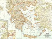 Greece and the Aegean 1958 <br /> Wall Map Map